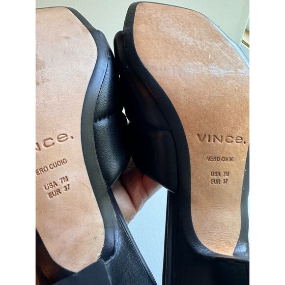 Vince black kitten heel Ceil Mule size 37/ US 7 - Picture 10 of 11